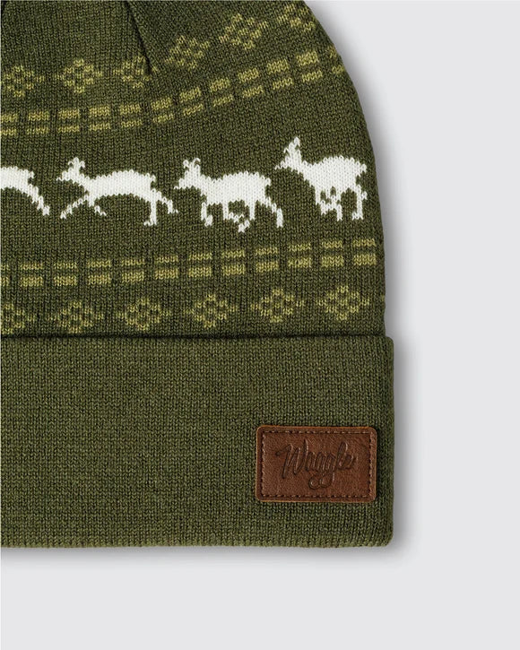 Waggle Deer Crossing Wool Beanie