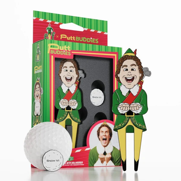 Putt Buddies Elf Buddy the Elf Golf Divot Tool with SnowV1 Ball Marker