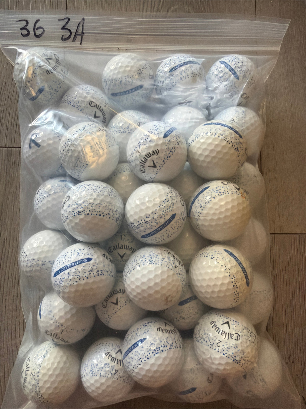 36 Callaway Supersoft Blue 360 Splatter Golf Balls AAA/2nd Grade