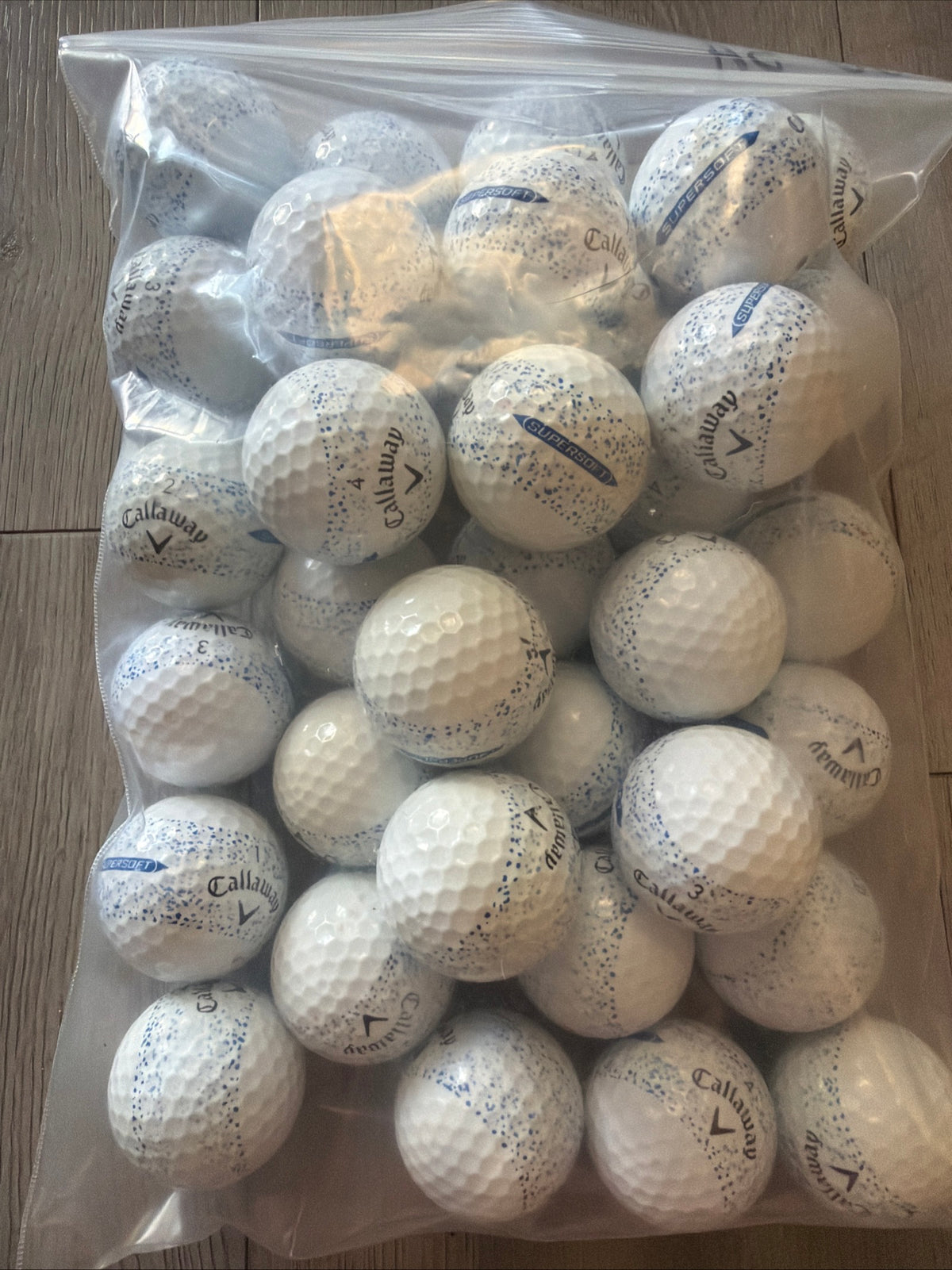 36 Callaway Supersoft Blue 360 Splatter Golf Balls AAA/2nd Grade
