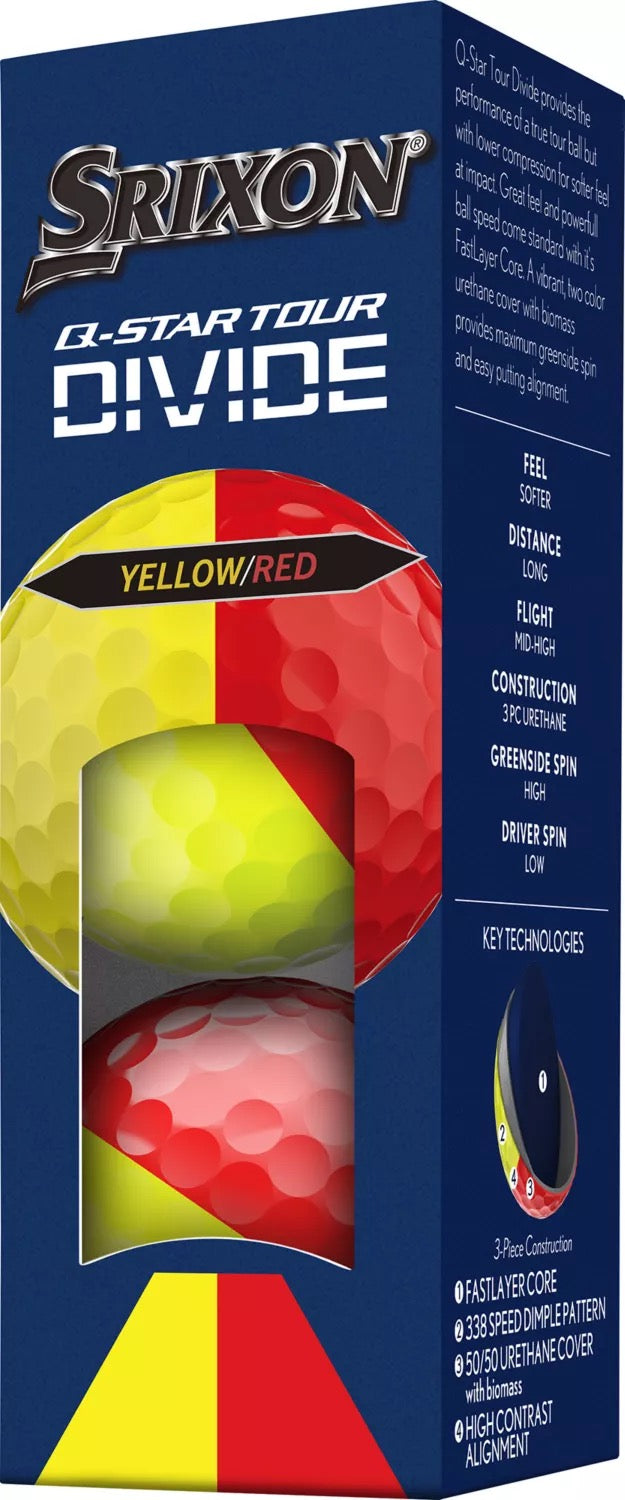 Srixon Q-Star Divide Yellow/Red Golf Balls