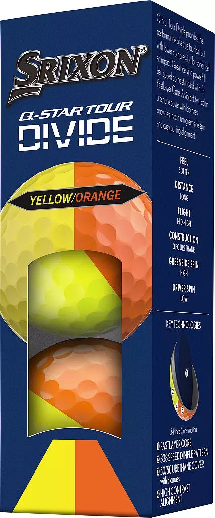 Srixon Q-Star Divide Yellow/Orange Golf Balls