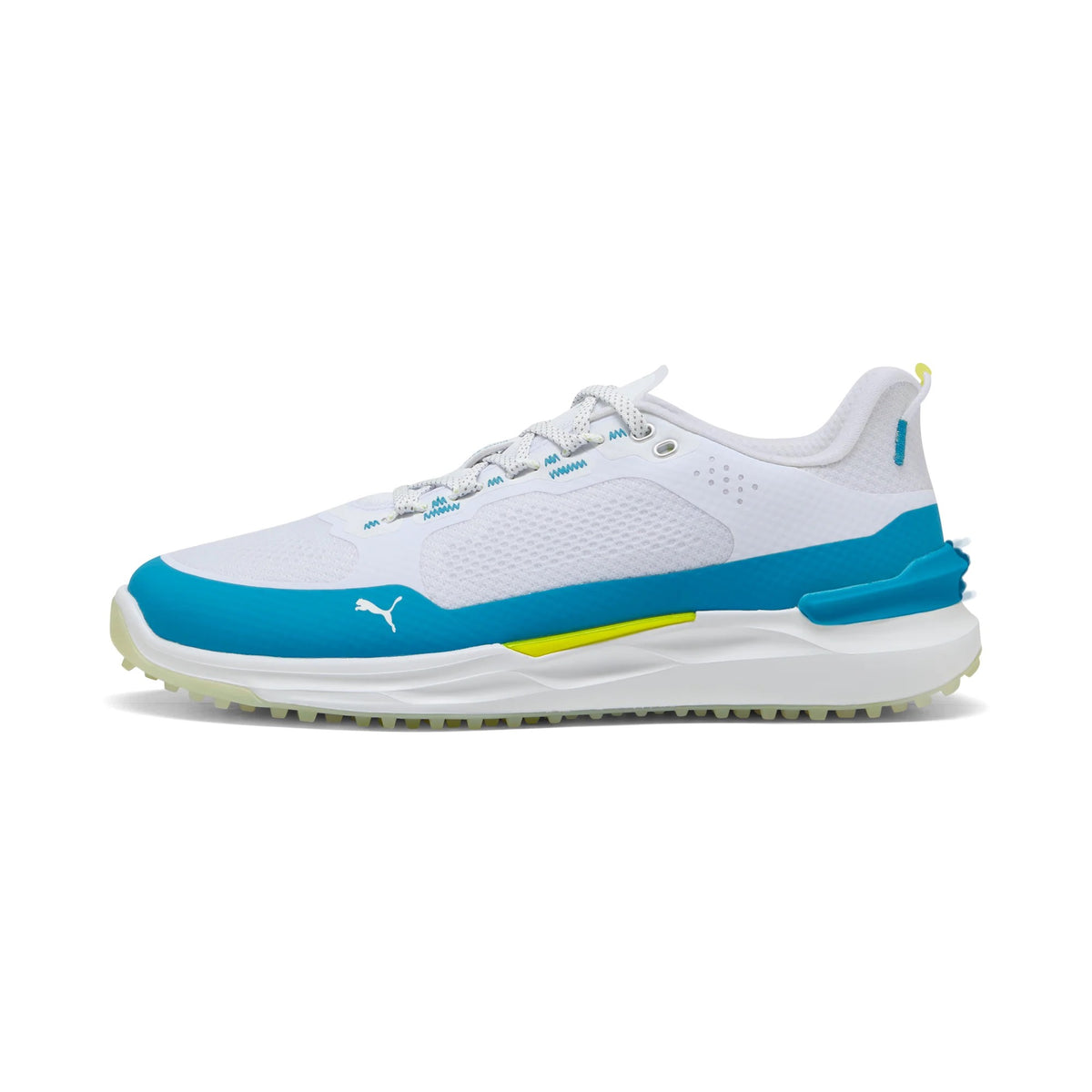 Puma IGNITE ELEVATE X Spikeless Golf Shoes Puma White / Speed Blue / Apple Spritz