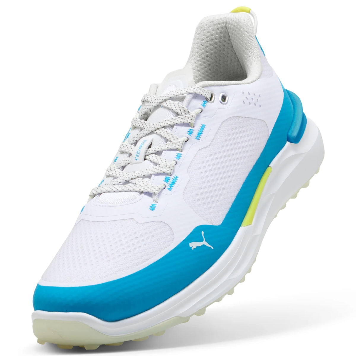 Puma IGNITE ELEVATE X Spikeless Golf Shoes Puma White / Speed Blue / Apple Spritz