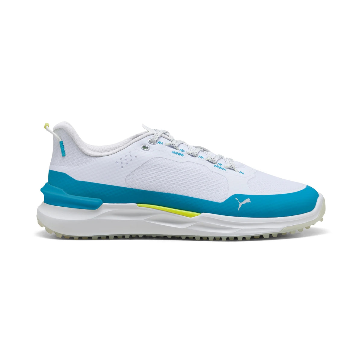 Puma IGNITE ELEVATE X Spikeless Golf Shoes Puma White / Speed Blue / Apple Spritz