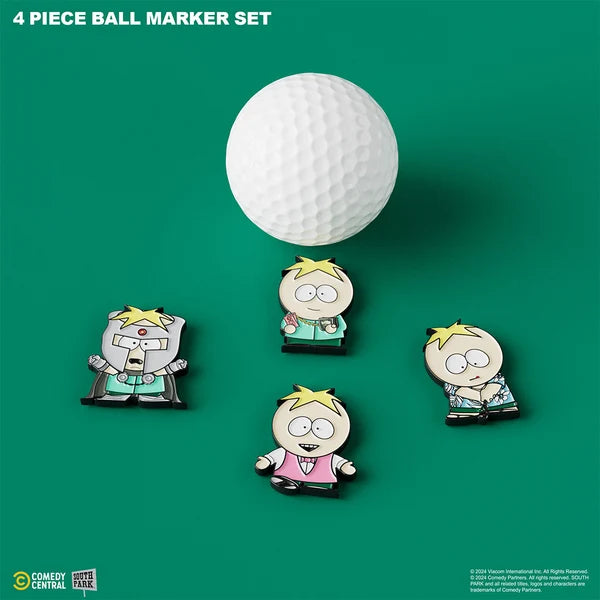Putt Buddies Butters - 4 Piece Ball Marker Set w/ Hat Clip