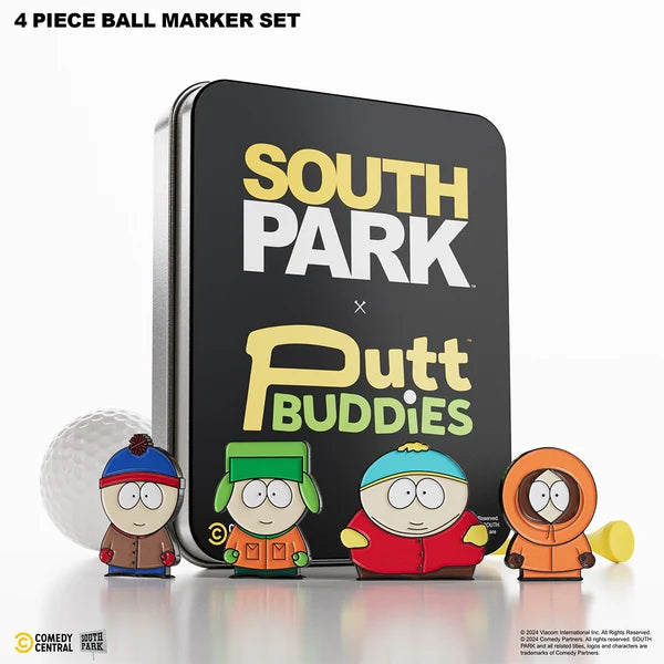 Putt Buddies Classic South Park - 4 Piece Ball Marker Set w/ hat clip (Stan, Kyle, Kenny, Cartman)