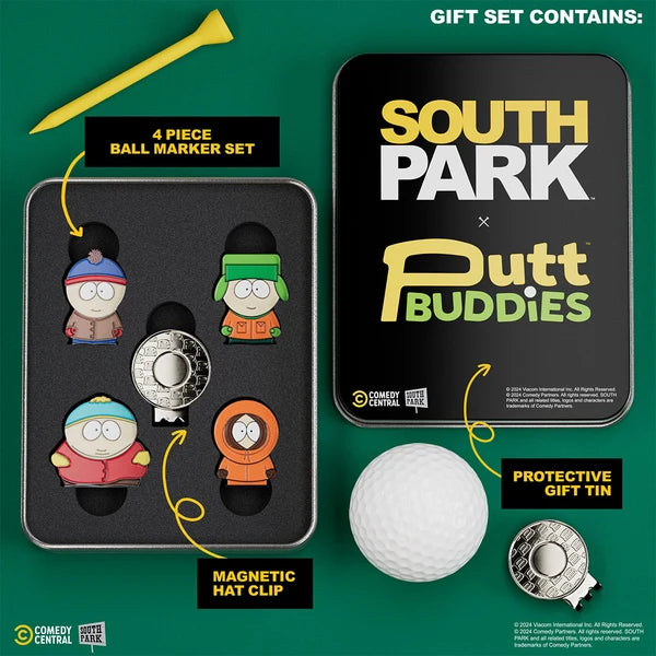 Putt Buddies Classic South Park - 4 Piece Ball Marker Set w/ hat clip (Stan, Kyle, Kenny, Cartman)