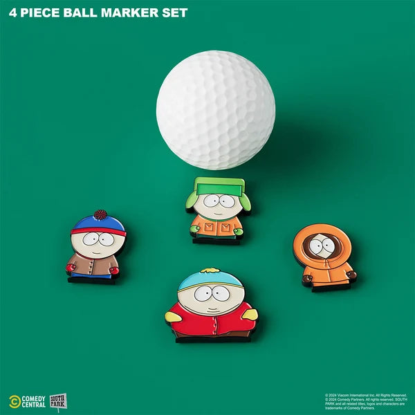 Putt Buddies Classic South Park - 4 Piece Ball Marker Set w/ hat clip (Stan, Kyle, Kenny, Cartman)