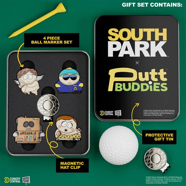 Putt Buddies Cartman 4 Piece Ball Marker Set w/ Hat Clip