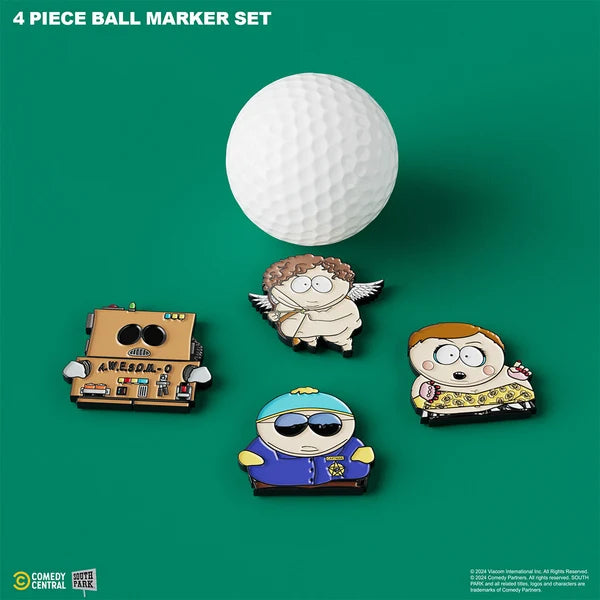 Putt Buddies Cartman 4 Piece Ball Marker Set w/ Hat Clip