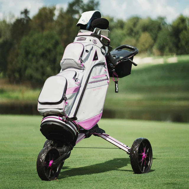 Datrek DG Lite III Cart Golf Bag Silver/Pink/White Dots