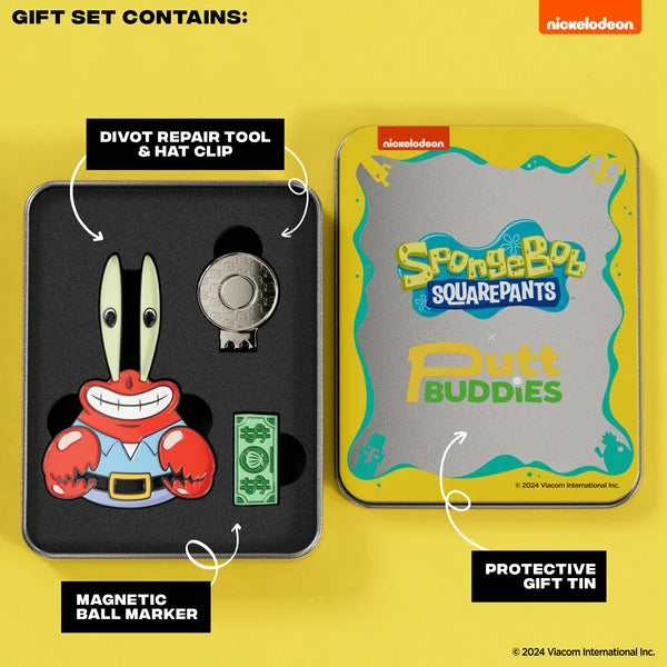 Putt Buddies SpongeBob SquarePants Mr. Krabs Golf Divot Tool with Me First Dollar Ball Marker