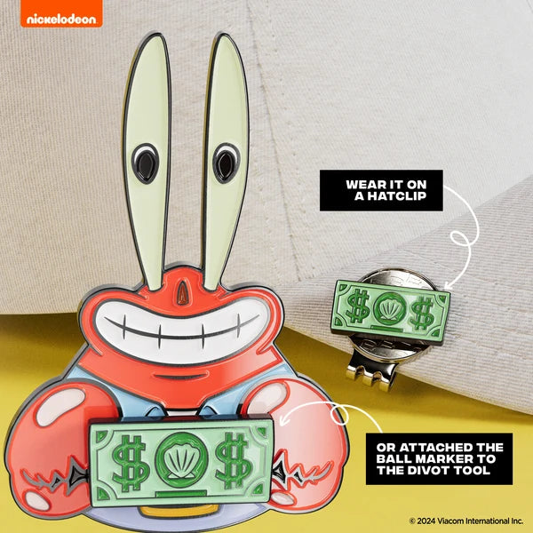 Putt Buddies SpongeBob SquarePants Mr. Krabs Golf Divot Tool with Me First Dollar Ball Marker