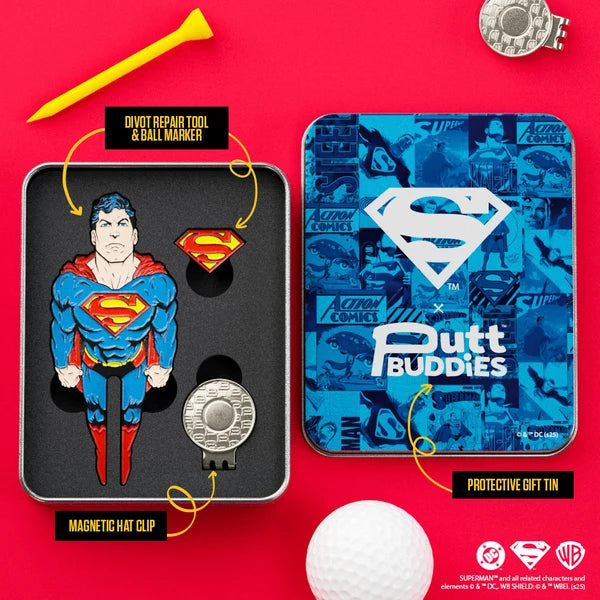Putt Buddies Superman Golf Divot Tool with S-Shield Ball Marker